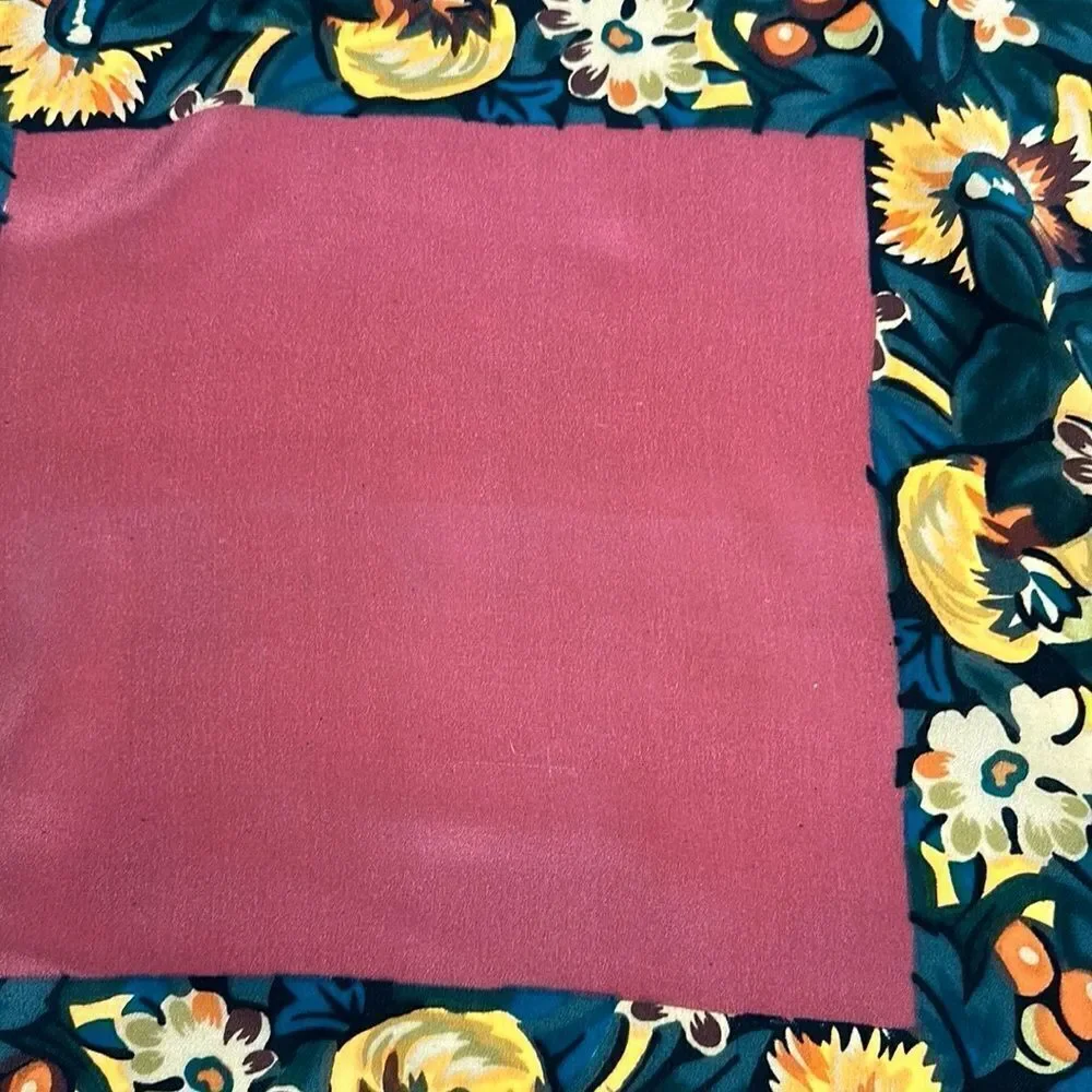 Tuscany Per Donna Silk Crepe Scarf Hand Rolled Mauve Taupe Floral